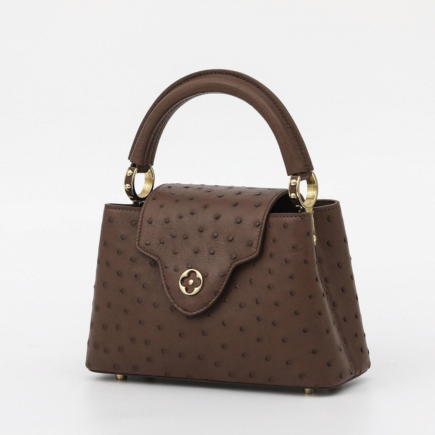 [PD1036] Size 21cm handmade genuine Orstrich full leather small V style handbag crossbody sling bag PD1036