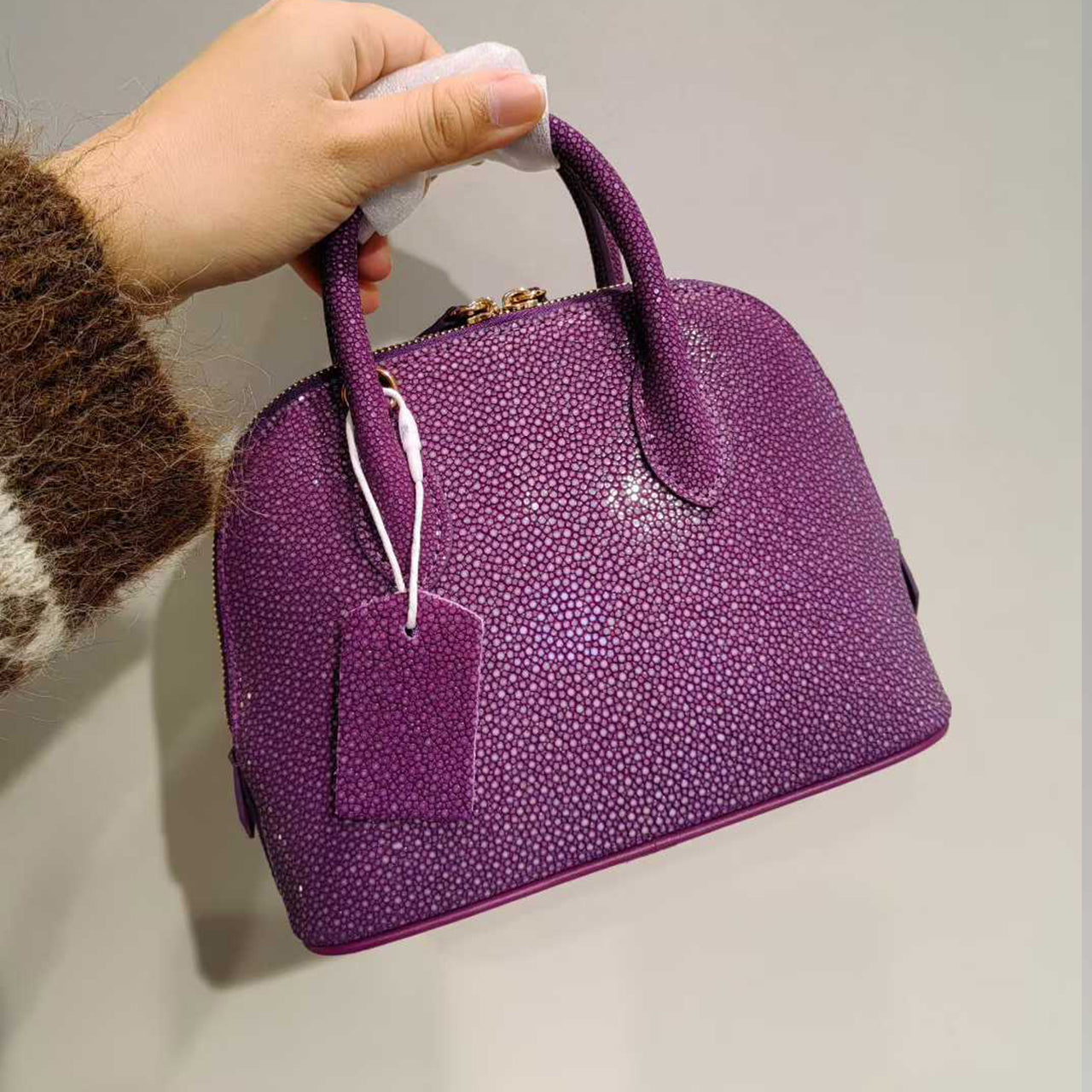 [PD1039] High end limited edition real pearl fish skin 19cm mini seashell bag crossbody bag PD1039