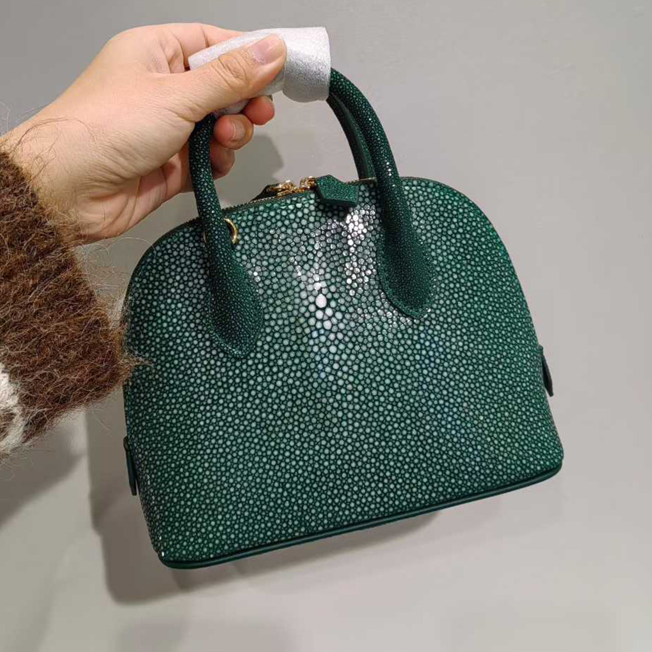 [PD1039] High end limited edition real pearl fish skin 19cm mini seashell bag crossbody bag PD1039