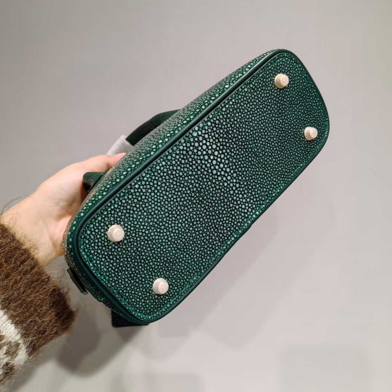 [PD1039] High end limited edition real pearl fish skin 19cm mini seashell bag crossbody bag PD1039