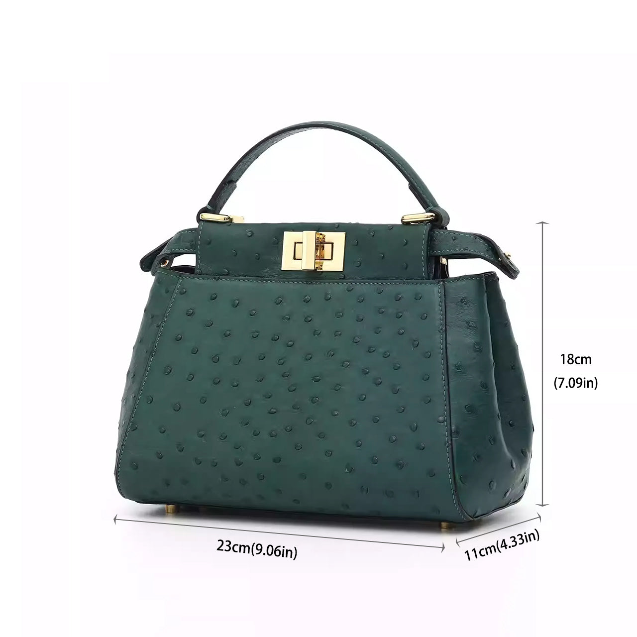 [PD1049] Luxury Women's Ostrich Leather Handbag & Crossbody Bag PD1049