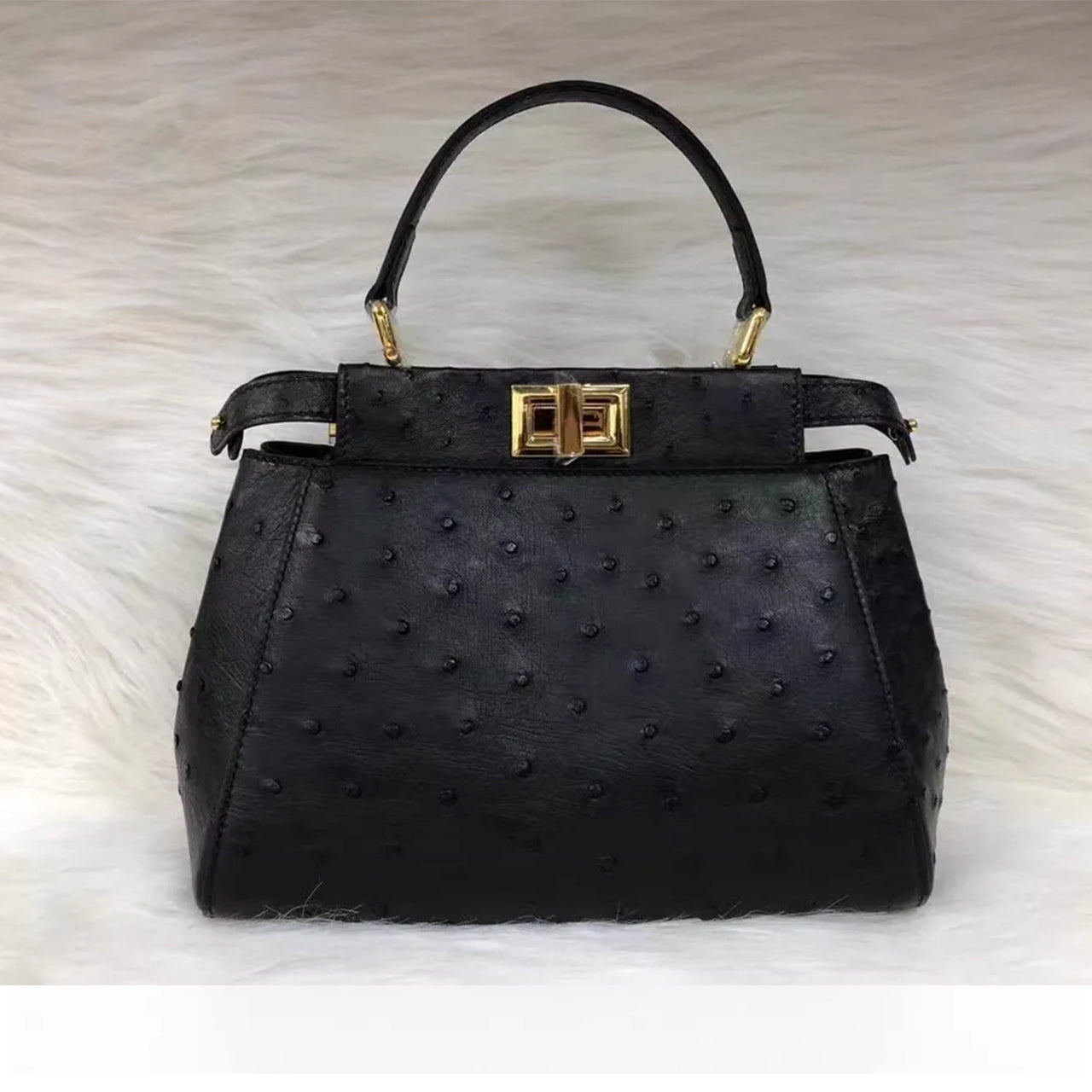 [PD1049] Luxury Women's Ostrich Leather Handbag & Crossbody Bag PD1049