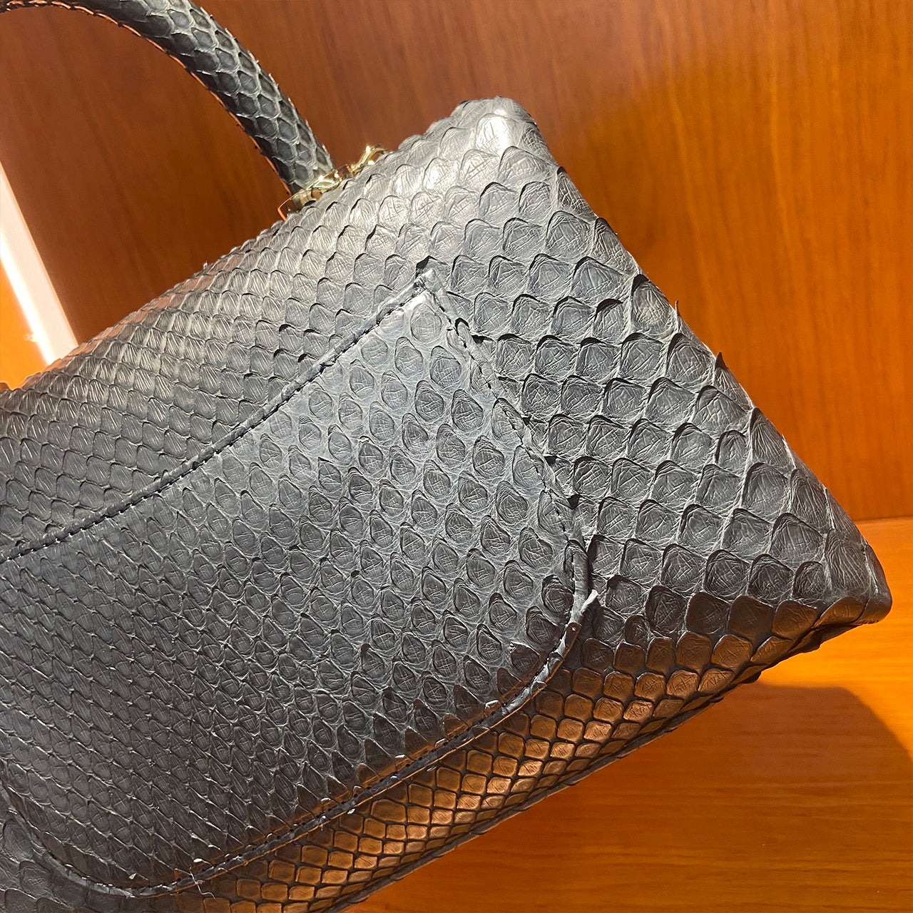 [PD1050] Handmade High end Italian pythonskin with Italian sheepskin interior coco bag crossbody PD1050