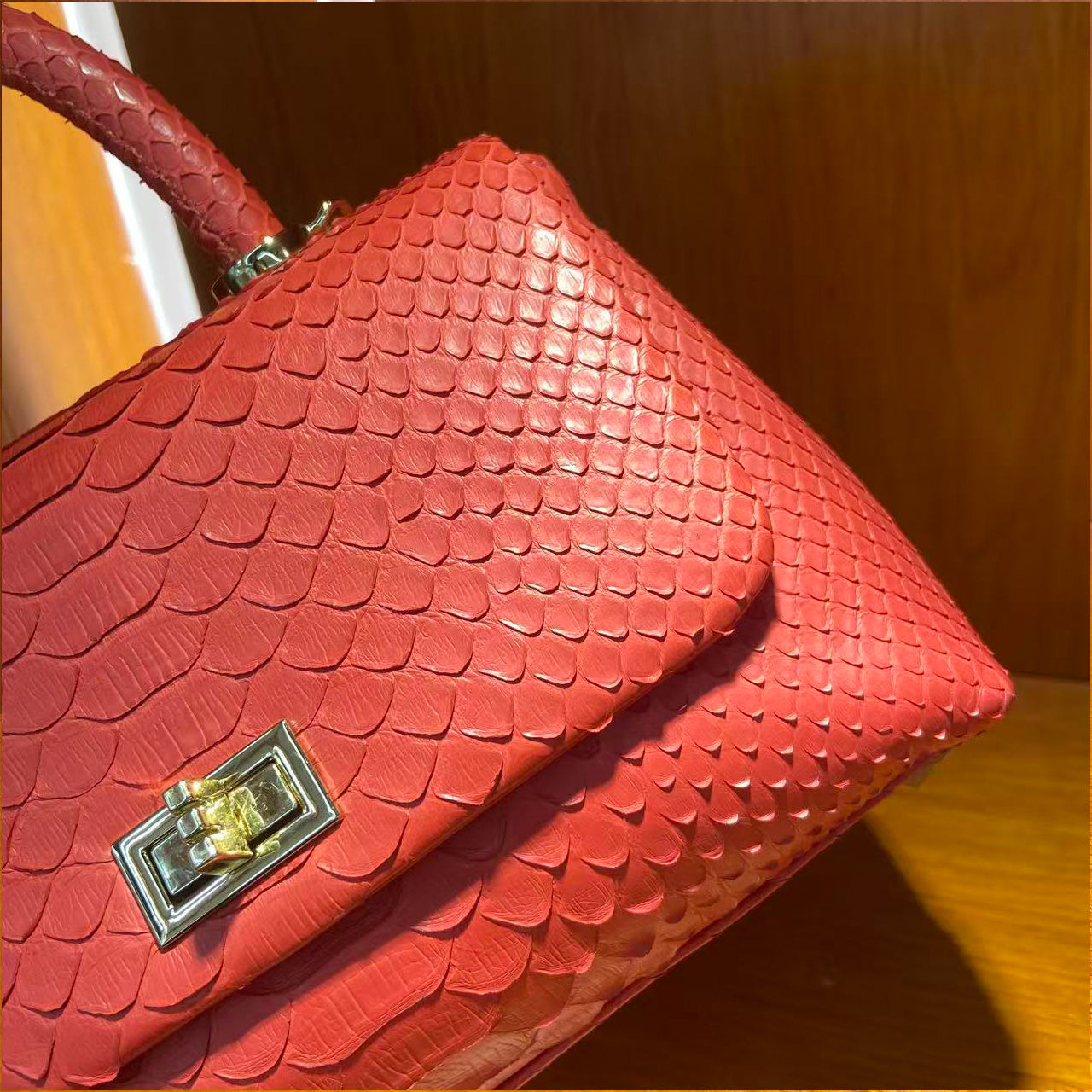[PD1050] Handmade High end Italian pythonskin with Italian sheepskin interior coco bag crossbody PD1050