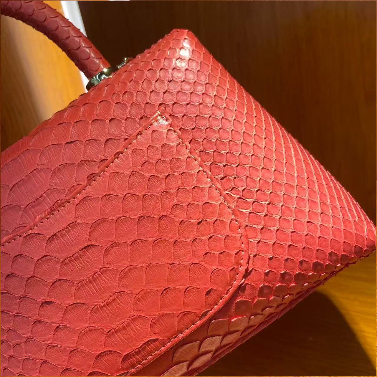 [PD1050] Handmade High end Italian pythonskin with Italian sheepskin interior coco bag crossbody PD1050