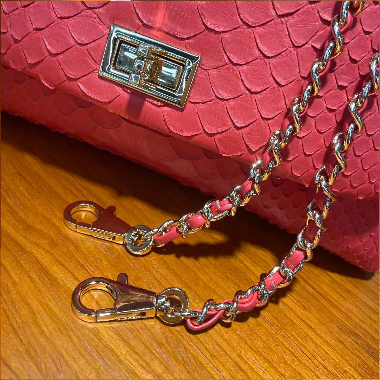 [PD1050] Handmade High end Italian pythonskin with Italian sheepskin interior coco bag crossbody PD1050