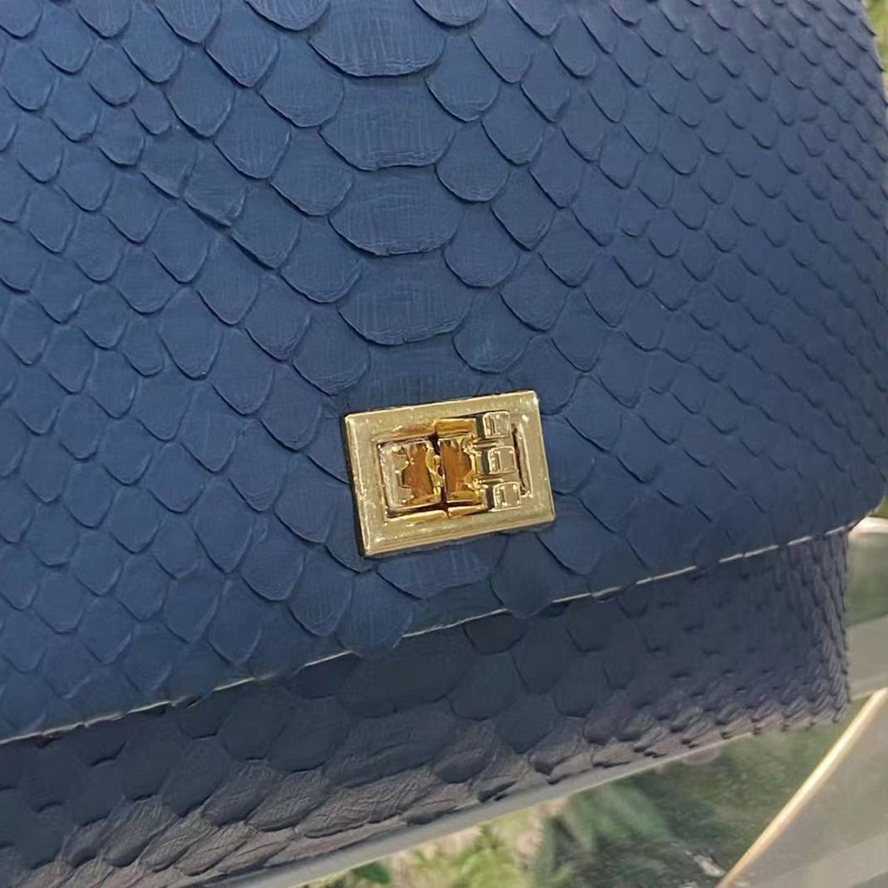 [PD1050] Handmade High end Italian pythonskin with Italian sheepskin interior coco bag crossbody PD1050