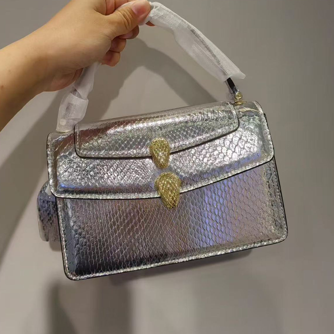 [PD1060] Double snakeheads genuine snakeskin crossbody handbag handmade bag for women PD1060