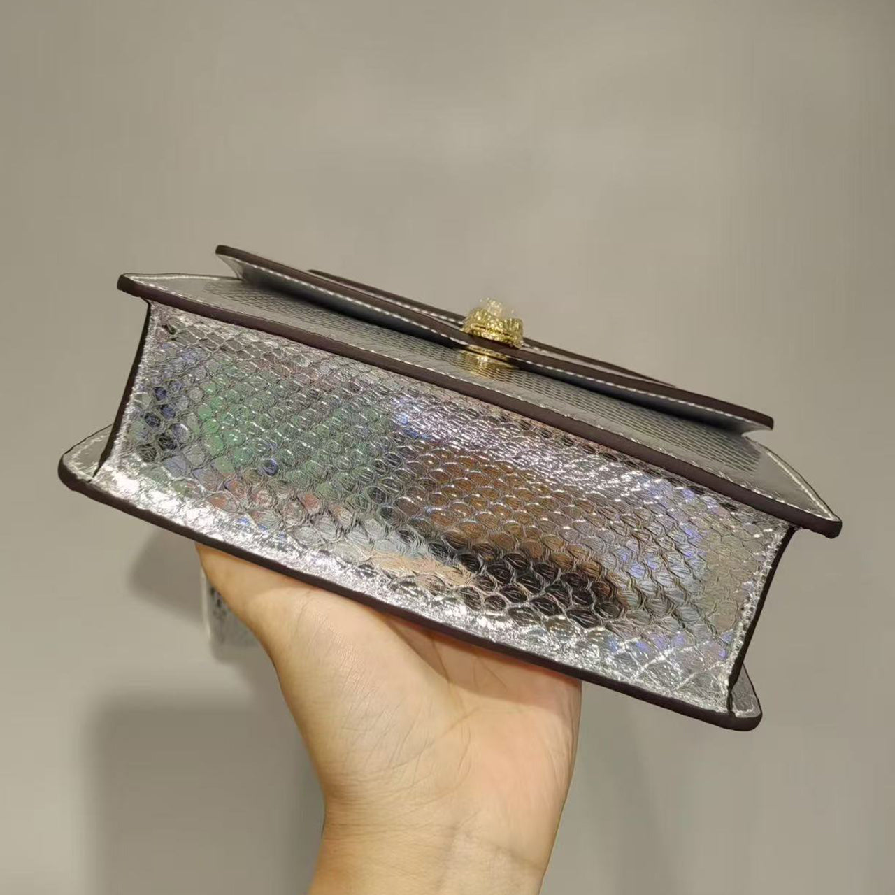 [PD1060] Double snakeheads genuine snakeskin crossbody handbag handmade bag for women PD1060