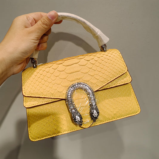 [PD1062] Limited edition Handmade full genuine snakeskin top handle flap handbag crossbody PD1062