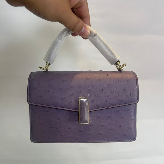 [PD1064] Luxury Women's Ostrich Leather Flap Handbag PD1064