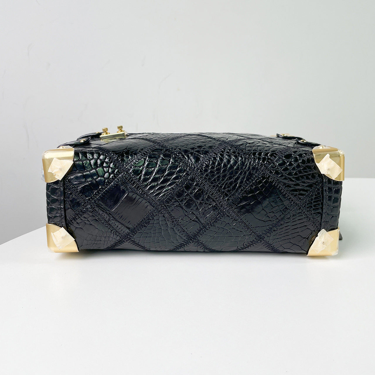 [PD1071] Genuine crocodile leather handmade woven trunk Boston bag  PD1071