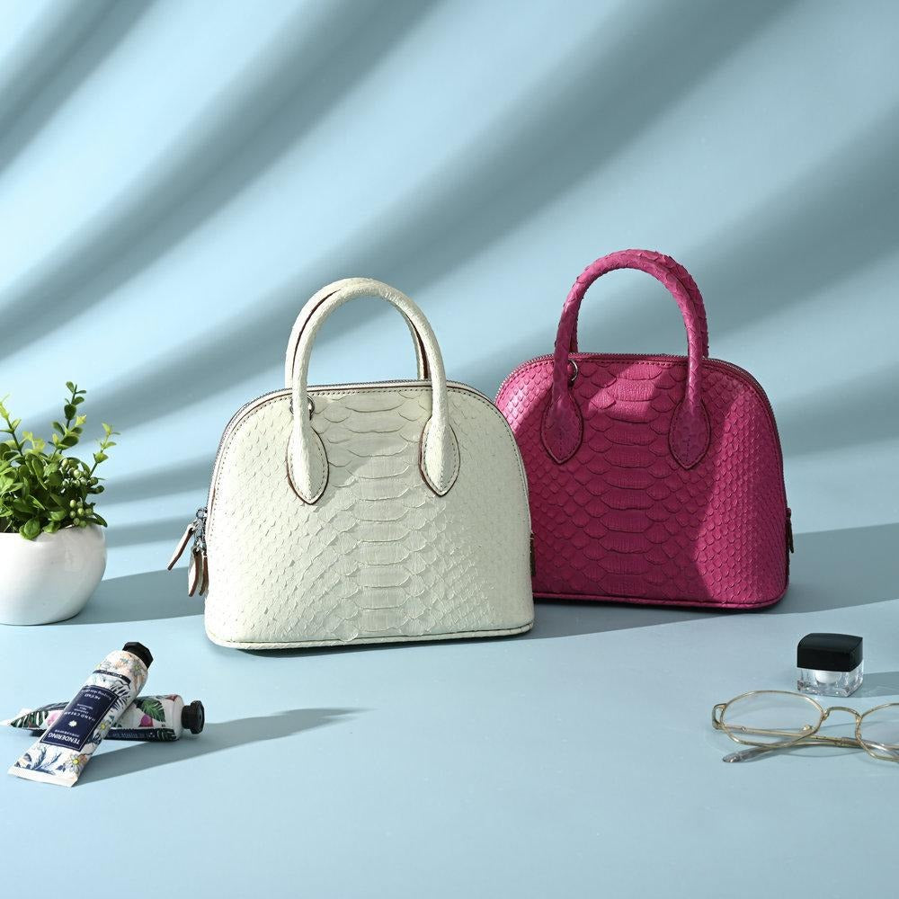 [PD1073] Handmade genuine premium pythonskin full leather small size snakeskin seashell Alma sling handbag crossbody long strap  PD1073