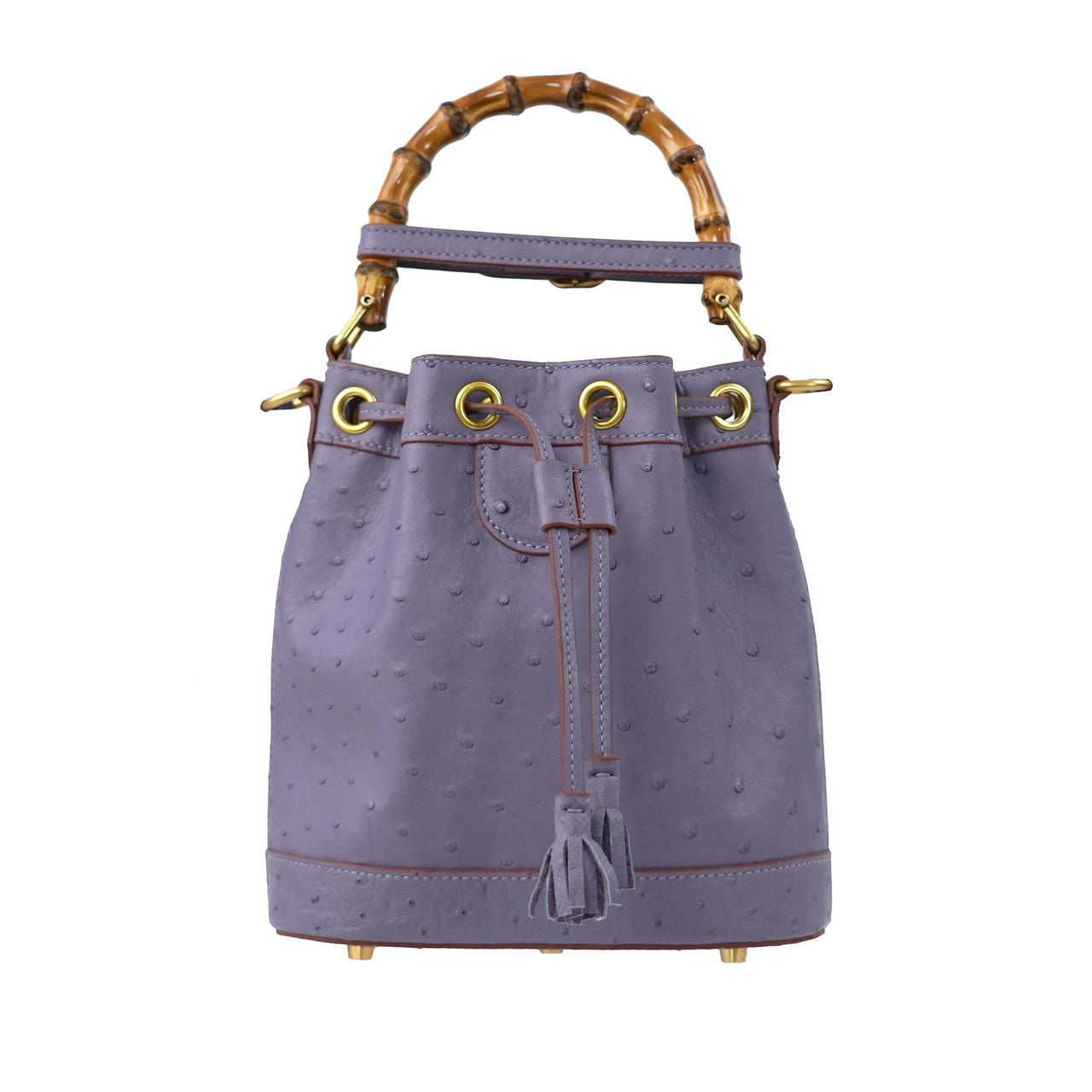 [PD1075] Handmade genuine Orstrich leather bucket bag bamboo style 19cm can fit cp long strap shoulder crossbody sling handbag  PD1075