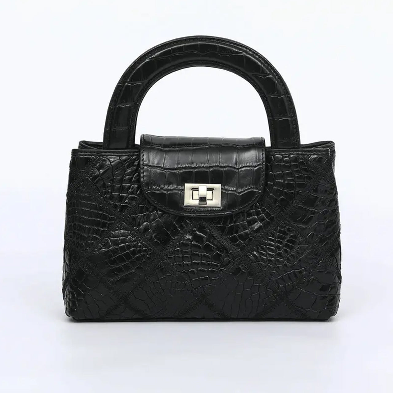 [PD1077] Handmade genuine crocodile leather nano style 19cm long chain strap crossbody handbag PD1077