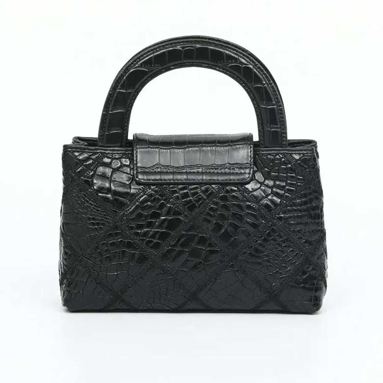 [PD1077] Handmade genuine crocodile leather nano style 19cm long chain strap crossbody handbag PD1077