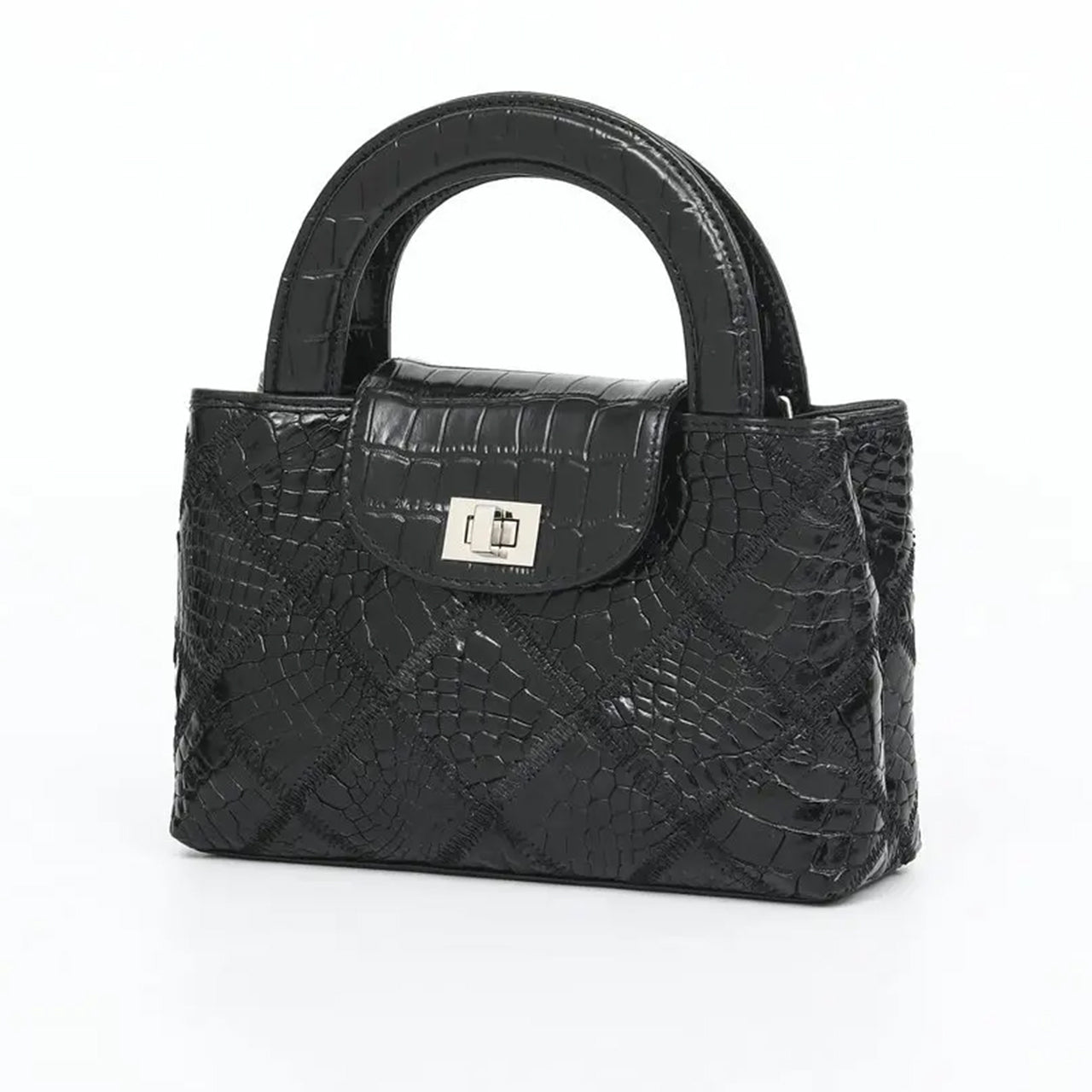 [PD1077] Handmade genuine crocodile leather nano style 19cm long chain strap crossbody handbag PD1077
