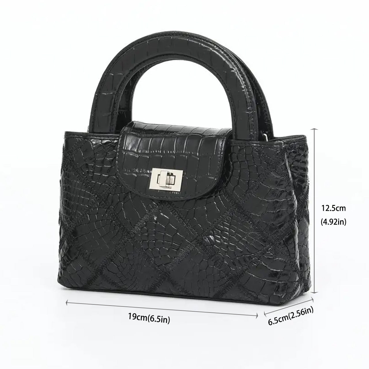 [PD1077] Handmade genuine crocodile leather nano style 19cm long chain strap crossbody handbag PD1077