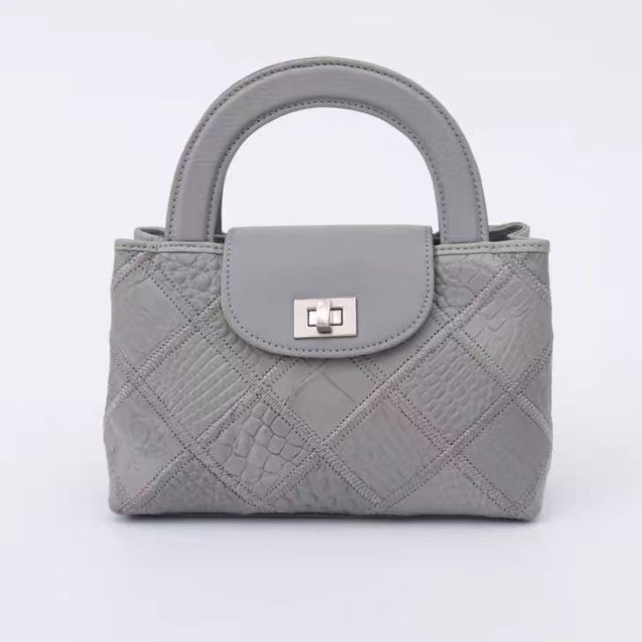 [PD1077] Handmade genuine crocodile leather nano style 19cm long chain strap crossbody handbag PD1077