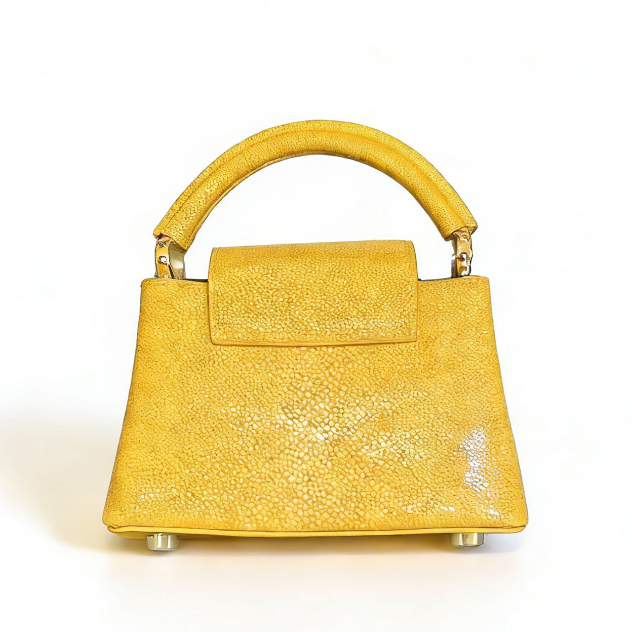 [PD1089] High end genuine stingray leather scratch resistant durable V style long strap sling crossbody handbag gold hardware structured bag PD1089