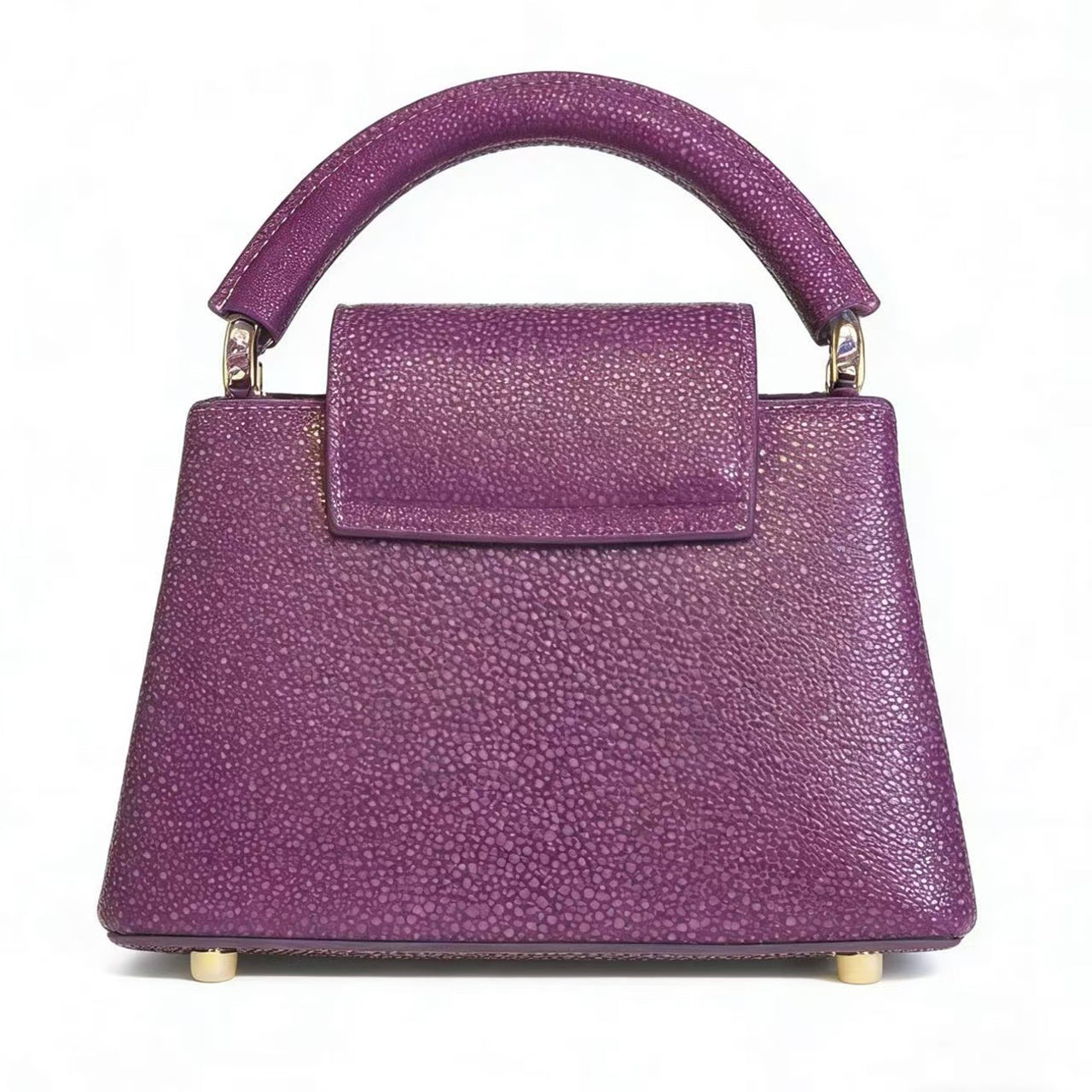 [PD1089] High end genuine stingray leather scratch resistant durable V style long strap sling crossbody handbag gold hardware structured bag PD1089