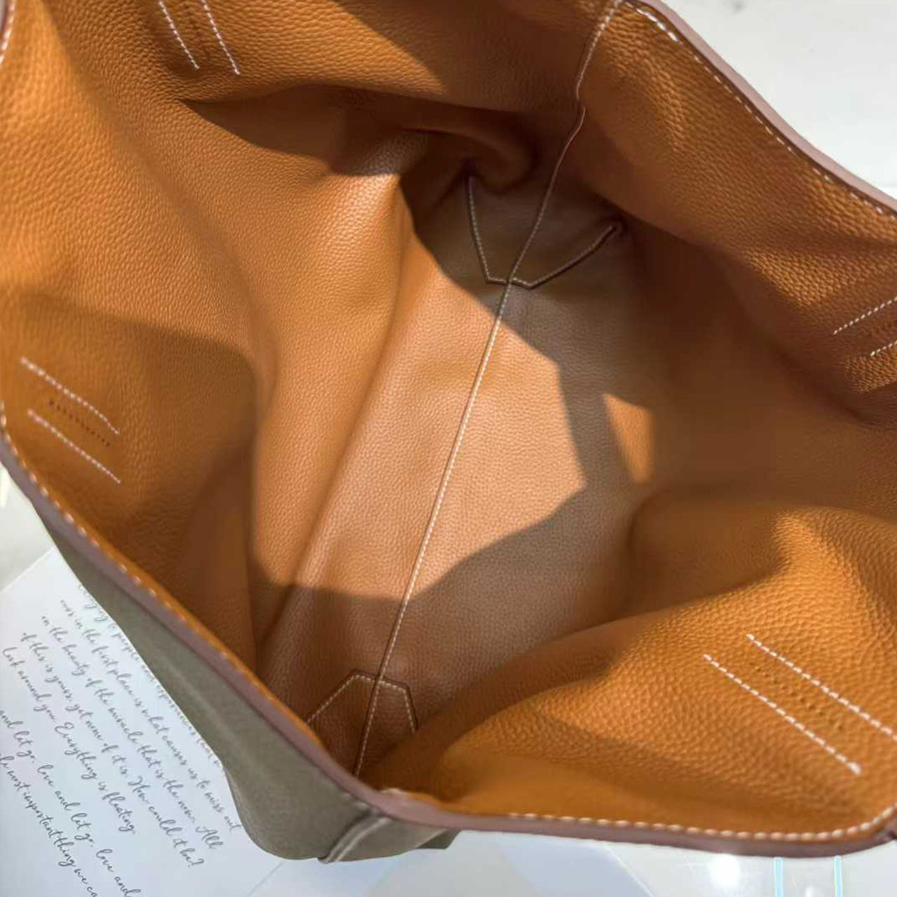 PD1095] 36cm Large Top-Grain Cowhide Leather Tote Bag, Double-Sided Shoulder Bag PD1095