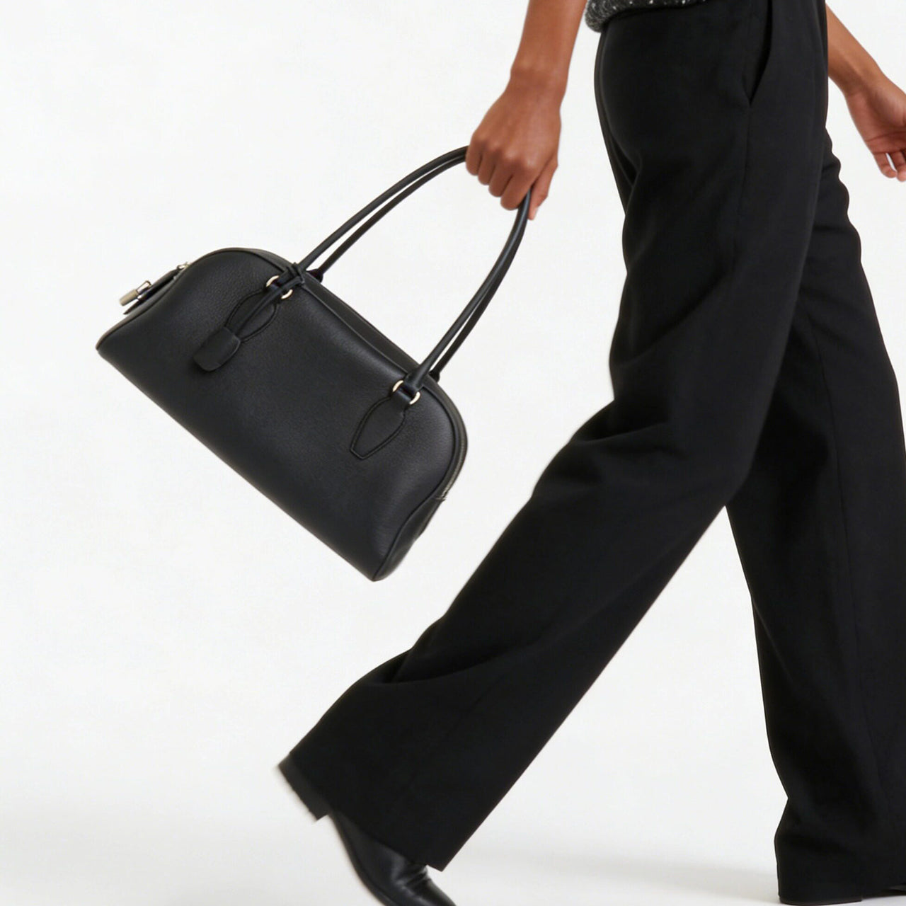 [PD1108] Genuine Natural Tumbled Top-Grain Cowhide bowling Boston Soft breathable with patina beauty French style size 32cm shoulder baguette bag PD1108