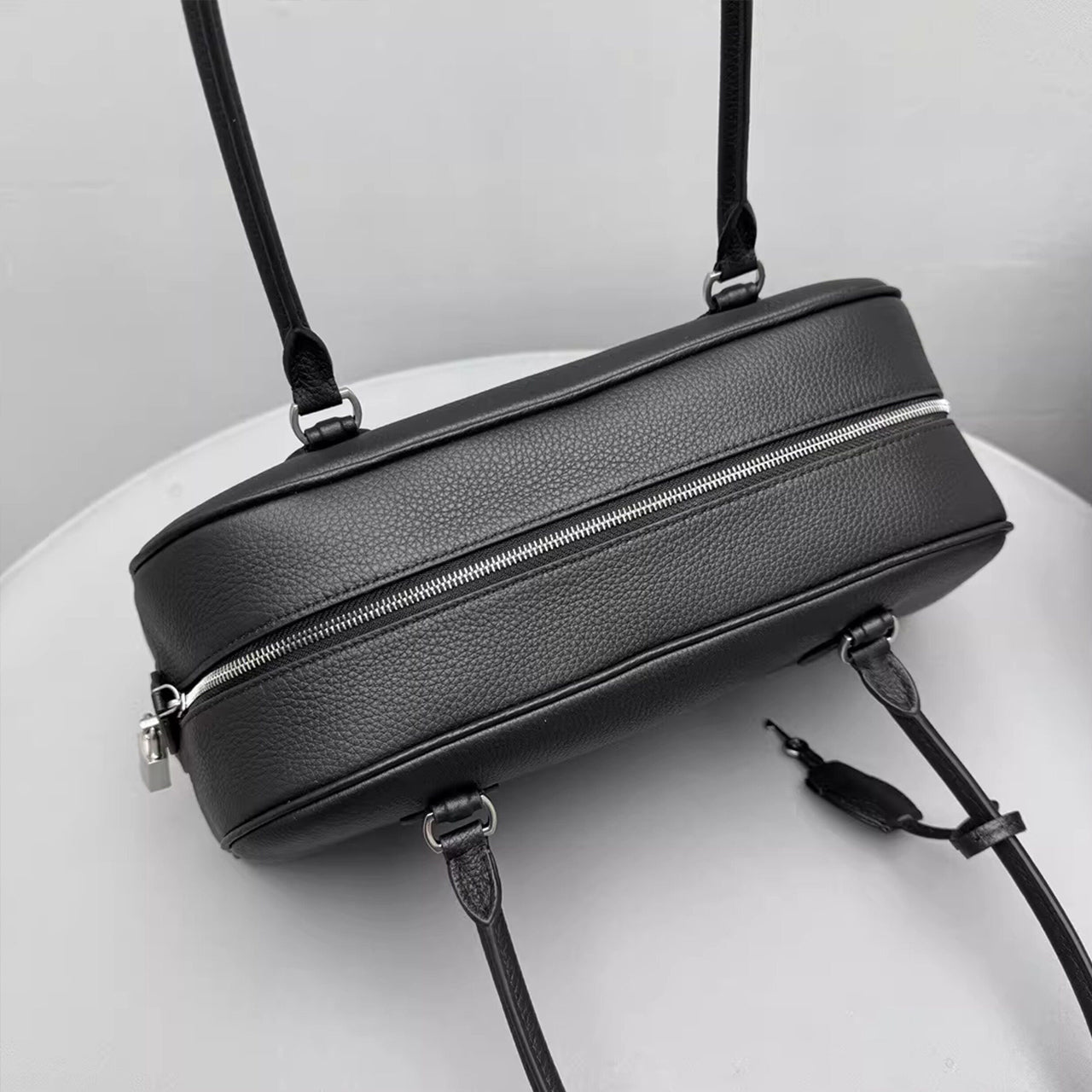 [PD1108] Genuine Natural Tumbled Top-Grain Cowhide bowling Boston Soft breathable with patina beauty French style size 32cm shoulder baguette bag PD1108