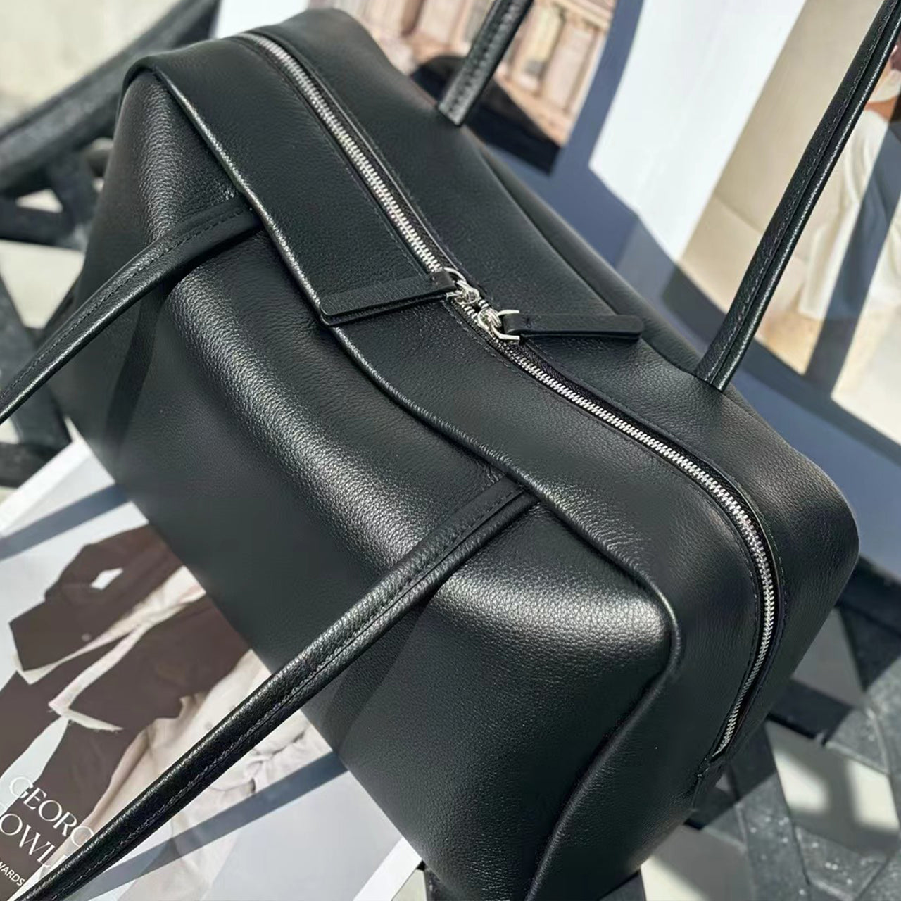 [PD1109] Top Grain leather Calfskin Shoulder bag Boston size 30cm, Smooth & Durable, Everyday Essential work wear Bag PD1109