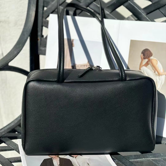 [PD1109] Top Grain leather Calfskin Shoulder bag Boston size 30cm, Smooth & Durable, Everyday Essential work wear Bag PD1109