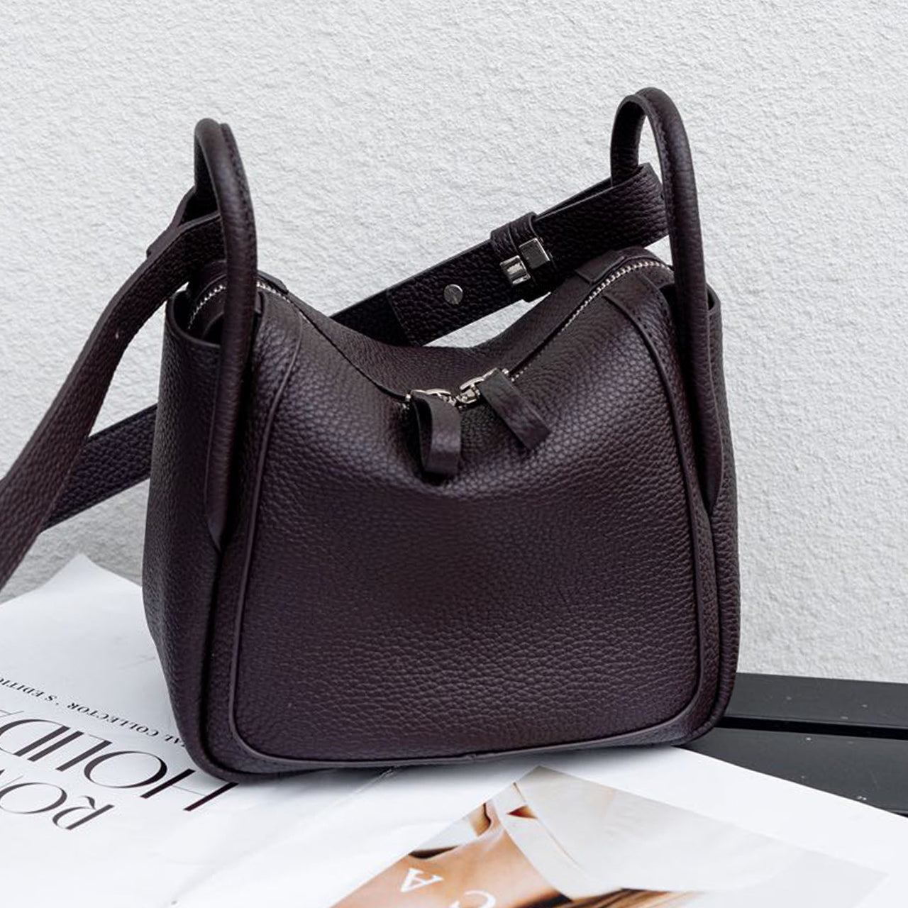 [PD1117] High-Quality Top Grain Cowhide Leather Handbag - Women's Pillow-Shaped Bag, Genuine Leather Shoulder Bag & Crossbody Bag PD1117