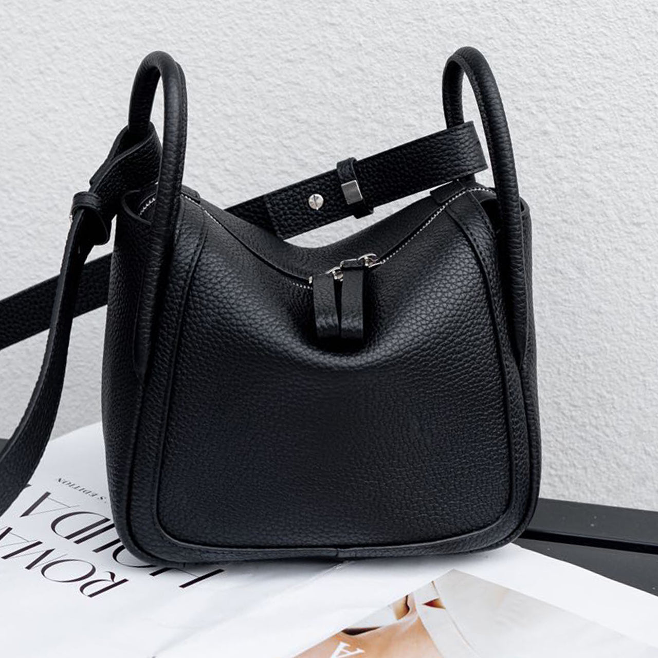 [PD1117] High-Quality Top Grain Cowhide Leather Handbag - Women's Pillow-Shaped Bag, Genuine Leather Shoulder Bag & Crossbody Bag PD1117
