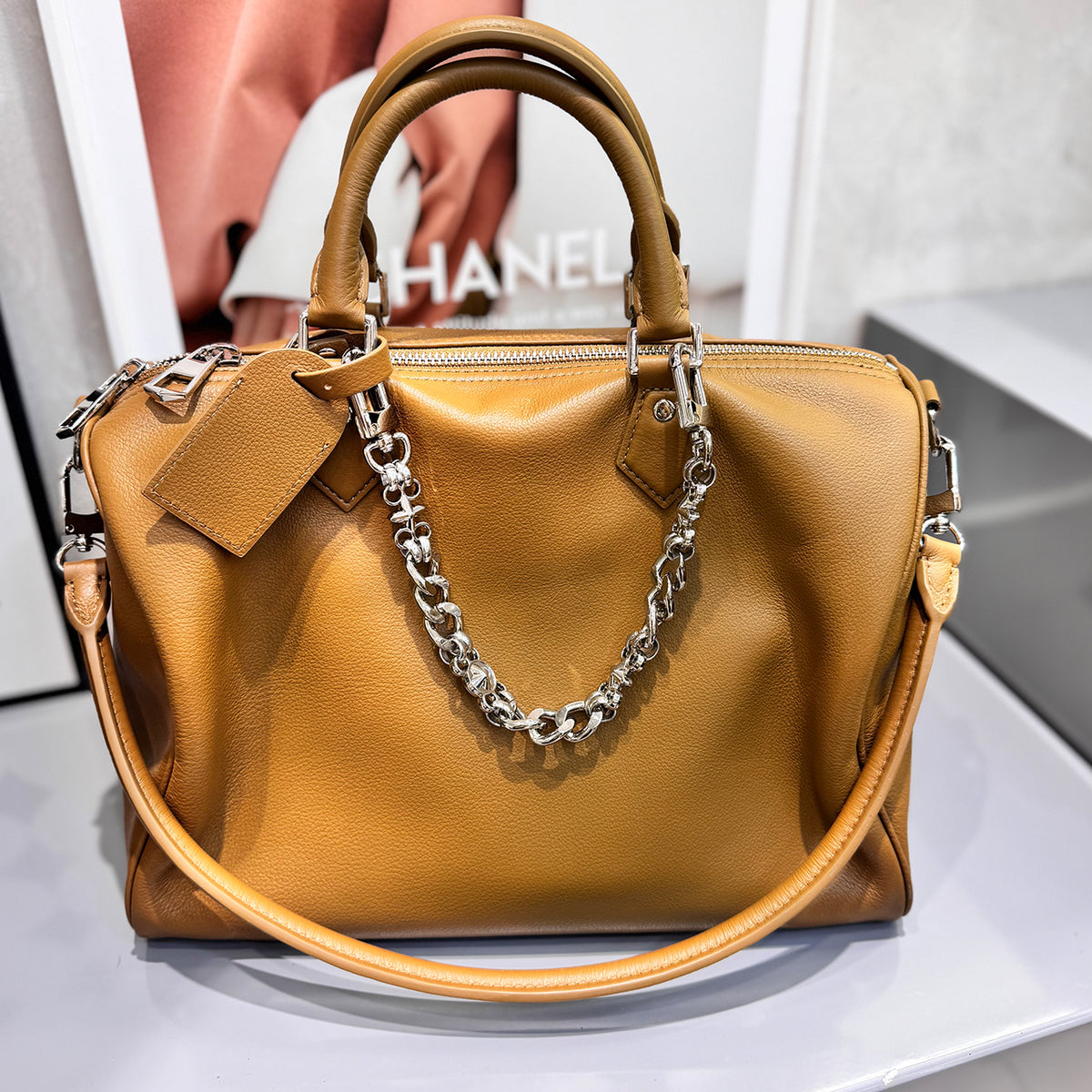 [PD1118 Large size] Top-grain calfskin Boston bag, large size, genuine leather—can be carried by hand or worn crossbody PD1118