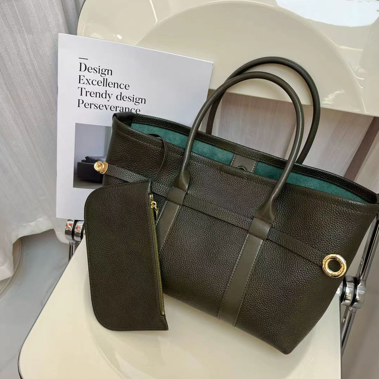 [PD1121] Luxury grade handmade Barenia faubourg leather handbag gold hardware long strap for crossbody shoulder wear can fit long wallet PD1121
