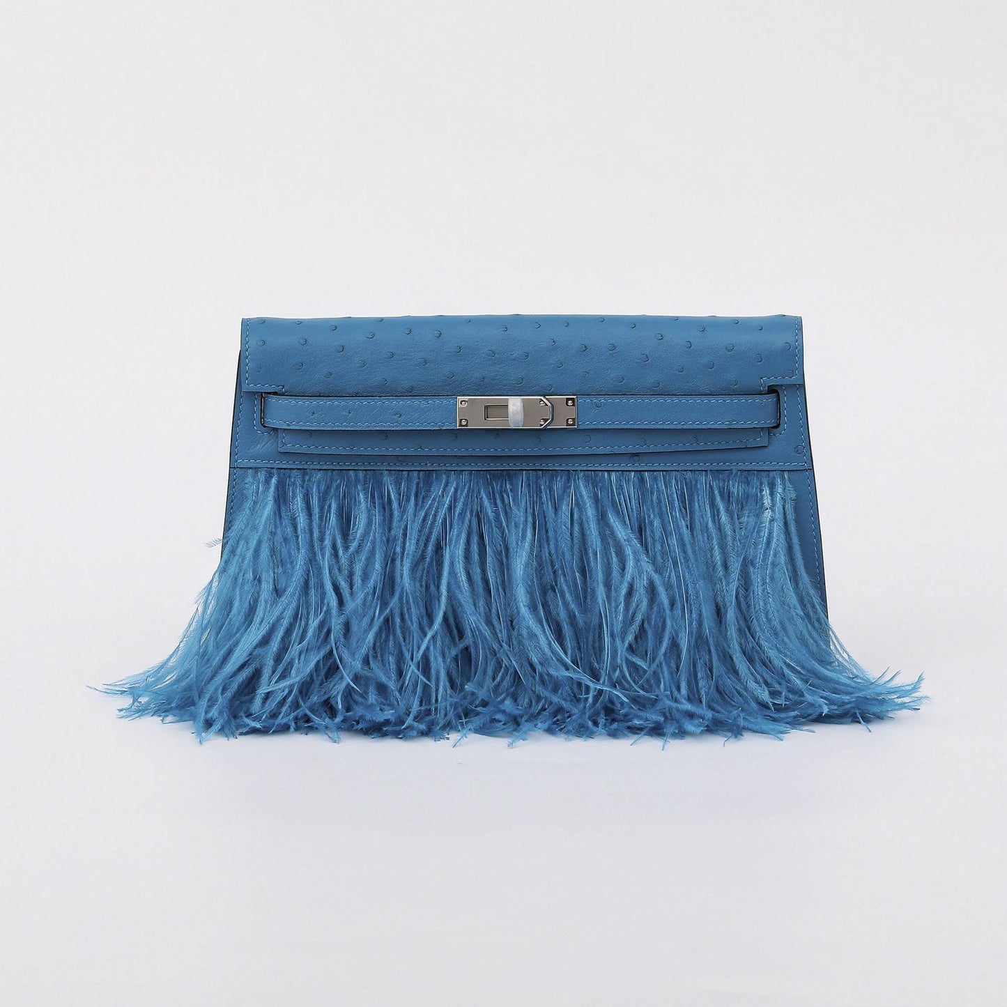[PD1124]2026 Runway style Handmade full original ostrich leather original ostrich feather size 27cm lightweight clutch bag for events occasions PD1124
