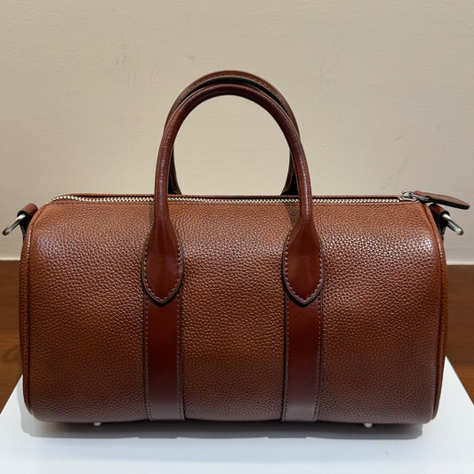 [PD1132] Luxury grade barenia leather size 29cm Boston bag can fit long wallet cowhide shoulder crossbody bag matte silver hardware  PD1132
