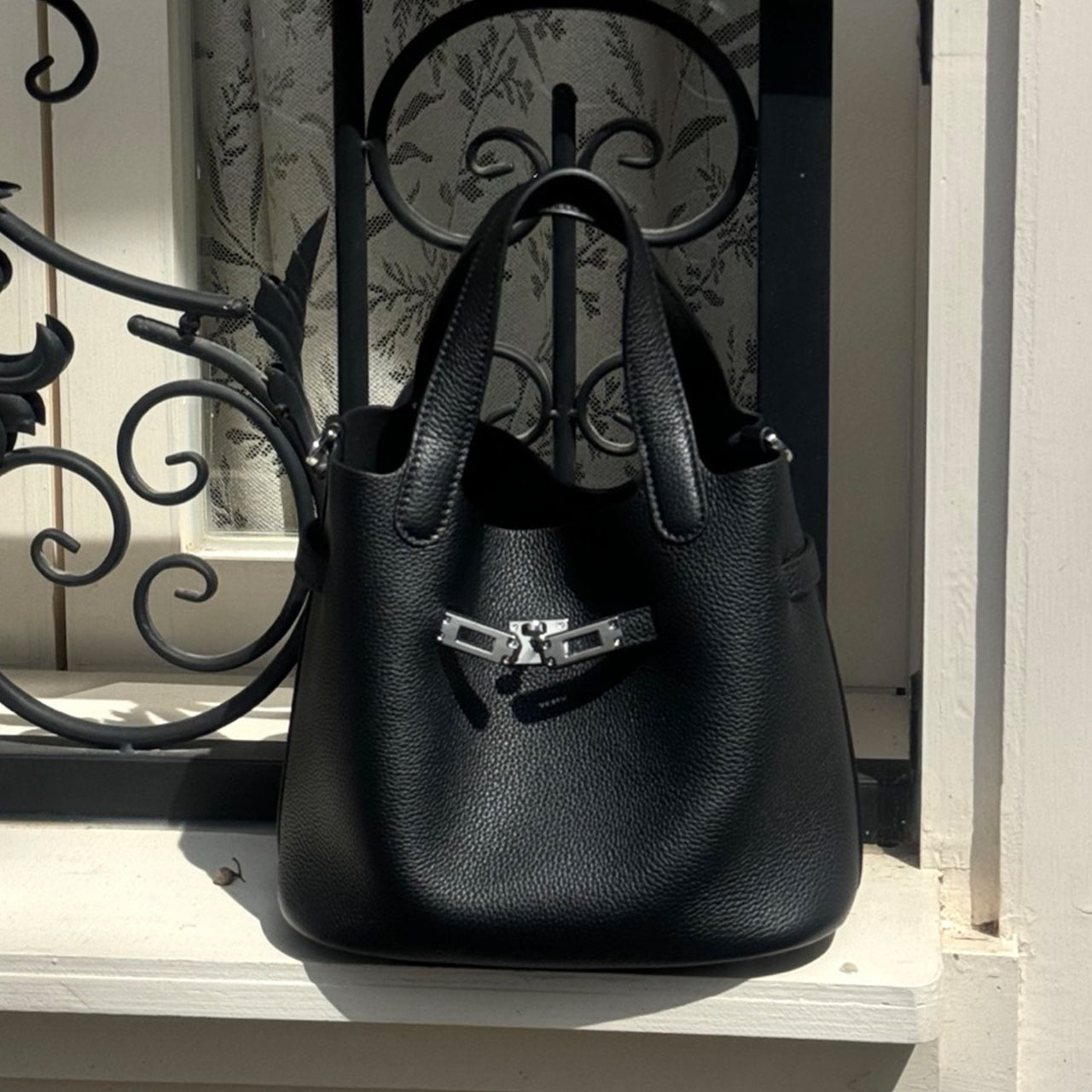 [PD1137] Luxury Premium Top-Grain Cowhide Leather Bucket Bag | High-Quality Togo Leather Shoulder/Crossbody/Sling Bag | Giftable Genuine Leather Handbag PD1137
