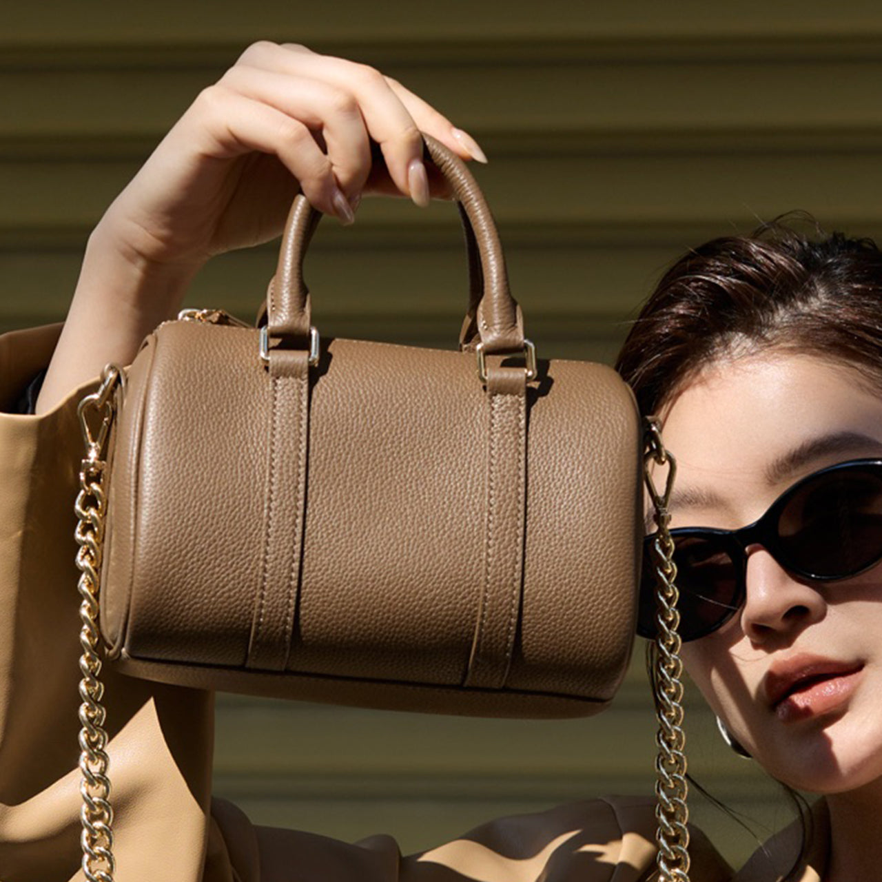 [PD1142] Luxury-Grade High Quality Top-Grain Cowhide Leather Boston Bag, Women's Handbag Shoulder Bag Crossbody Small Large Capacity Genuine Leather Bag PD1142