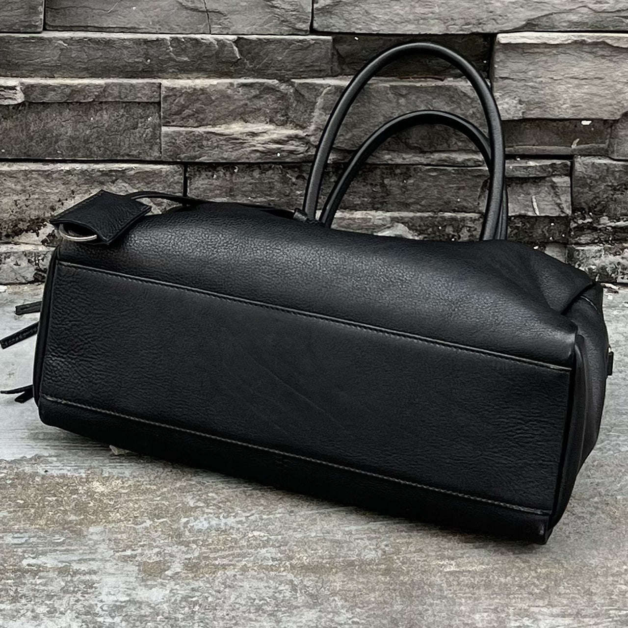 [PD1149] Water-Dyed Vegetable-Tanned Bovine Leather Bowling Bag, Large, Top-Grain Leather Handbag/Shoulder Bag/Crossbody Bag PD1149