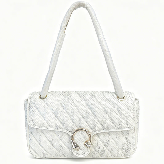 PD1153 Top-grain cow leather flap bag, faux snake texture genuine leather, shoulder/crossbody sling bag for women PD1153