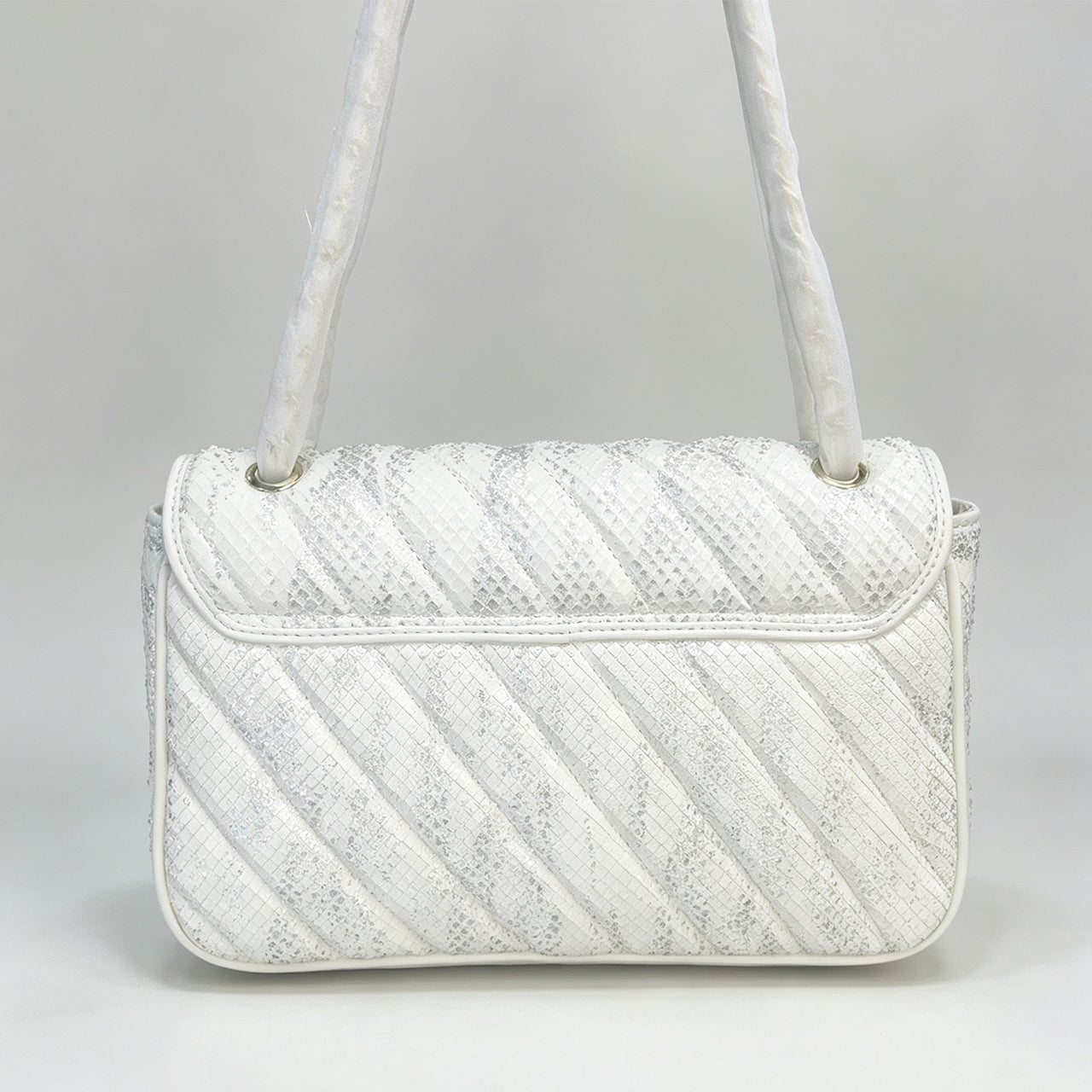 PD1153 Top-grain cow leather flap bag, faux snake texture genuine leather, shoulder/crossbody sling bag for women PD1153