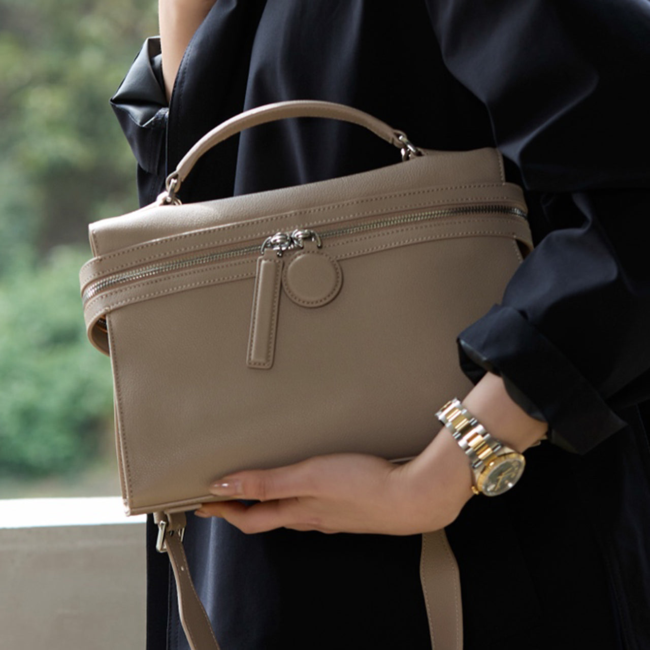 [PD1155] Top-grade grain cowhide leather with lychee texture — genuine leather handbag, shoulder bag, crossbody bag, elegant messenger bag PD1155