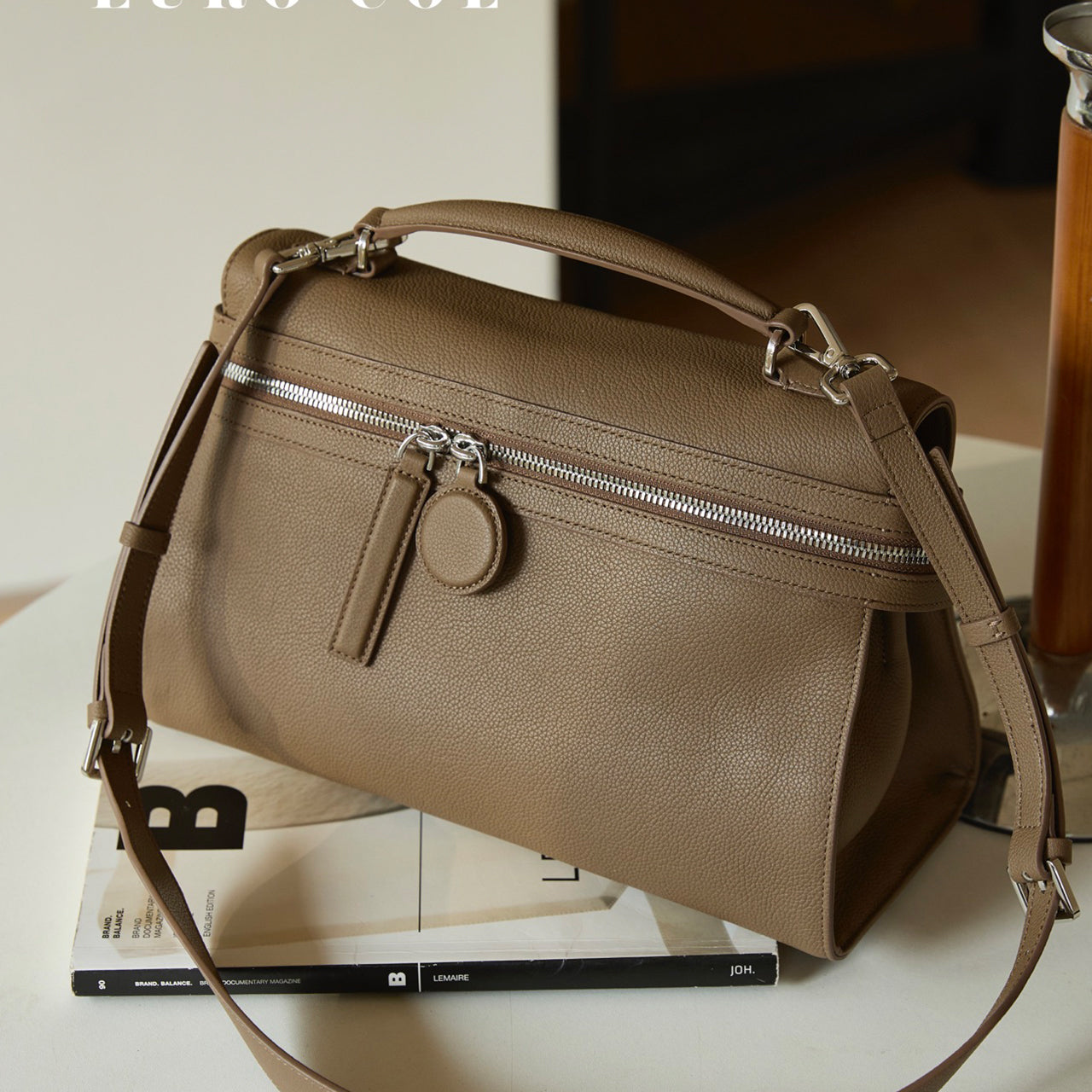 [PD1155] Top-grade grain cowhide leather with lychee texture — genuine leather handbag, shoulder bag, crossbody bag, elegant messenger bag PD1155