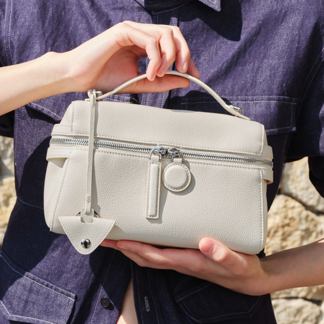 [PD1158] Top-Grain Cowhide Leather Handheld Shoulder Crossbody Bag for Women, Genuine Leather PD1158