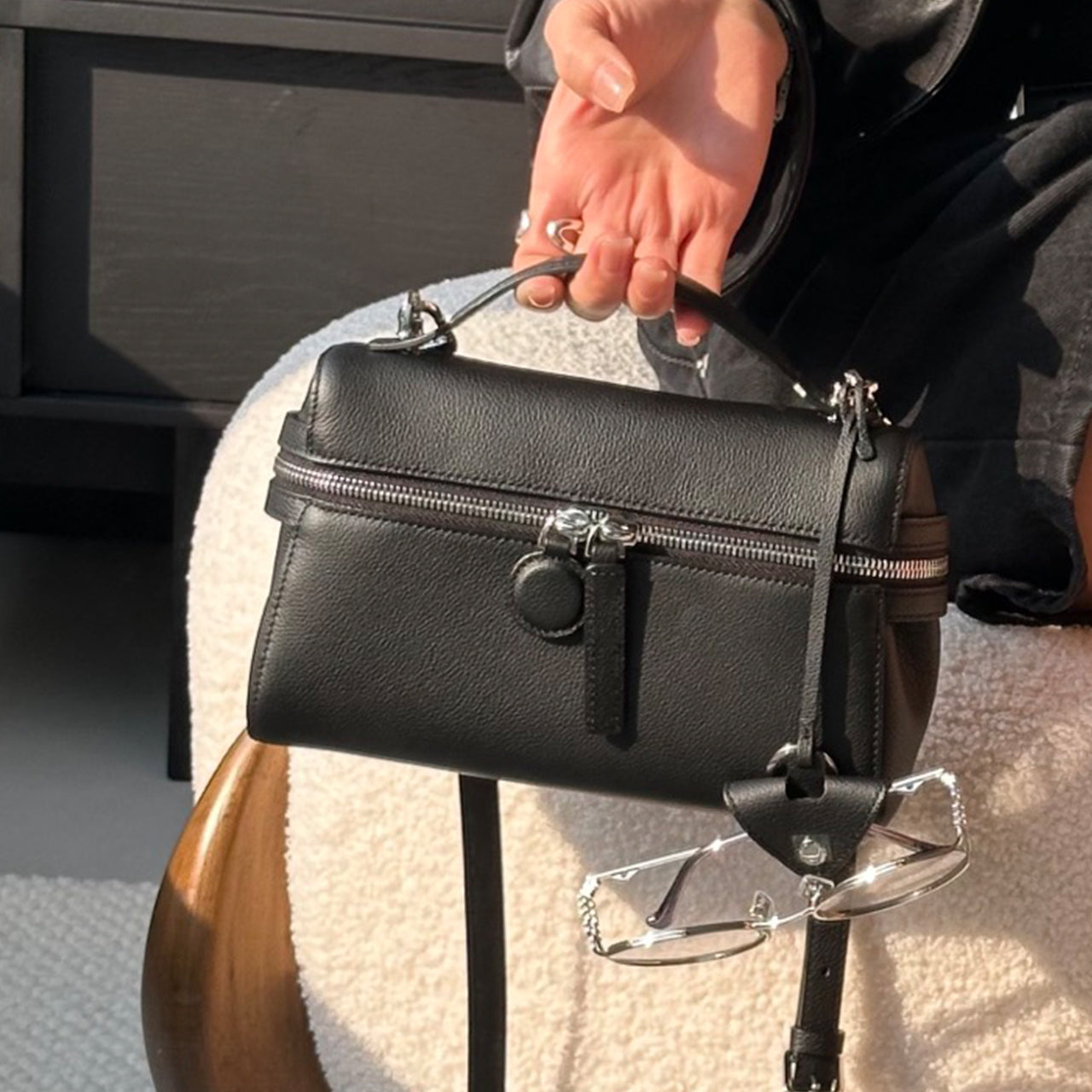 [PD1158] Top-Grain Cowhide Leather Handheld Shoulder Crossbody Bag for Women, Genuine Leather PD1158
