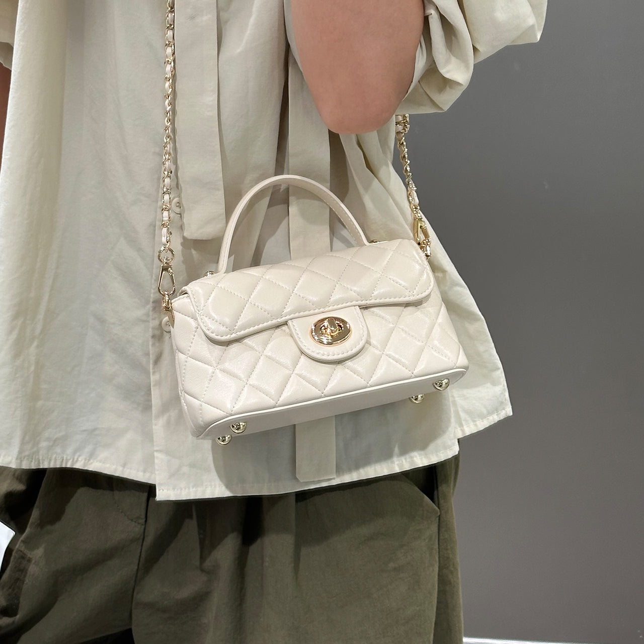 [PD1159] Sheepskin Leather Flap Bag Genuine Leather Shoulder & Crossbody Bag PD1159
