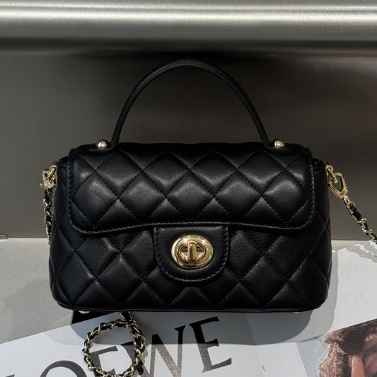 [PD1159] Sheepskin Leather Flap Bag Genuine Leather Shoulder & Crossbody Bag PD1159