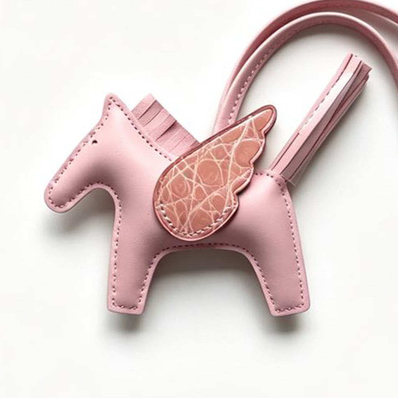 [PZ1165] Sheepskin Pegasus Bag Charm | Crocodile Leather Wings Luxury Pendant PZ1165