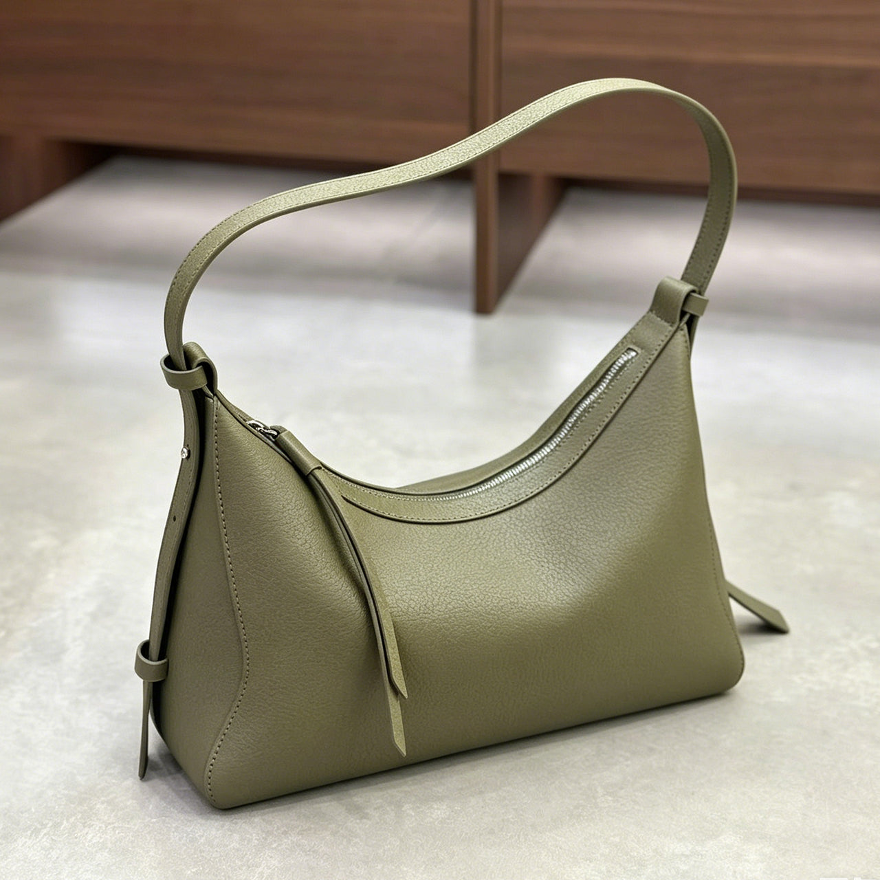 [PD1165] Top-Grain Cowhide Leather Hobo Bag, Large Capacity Genuine Leather Shoulder Bag PD1165