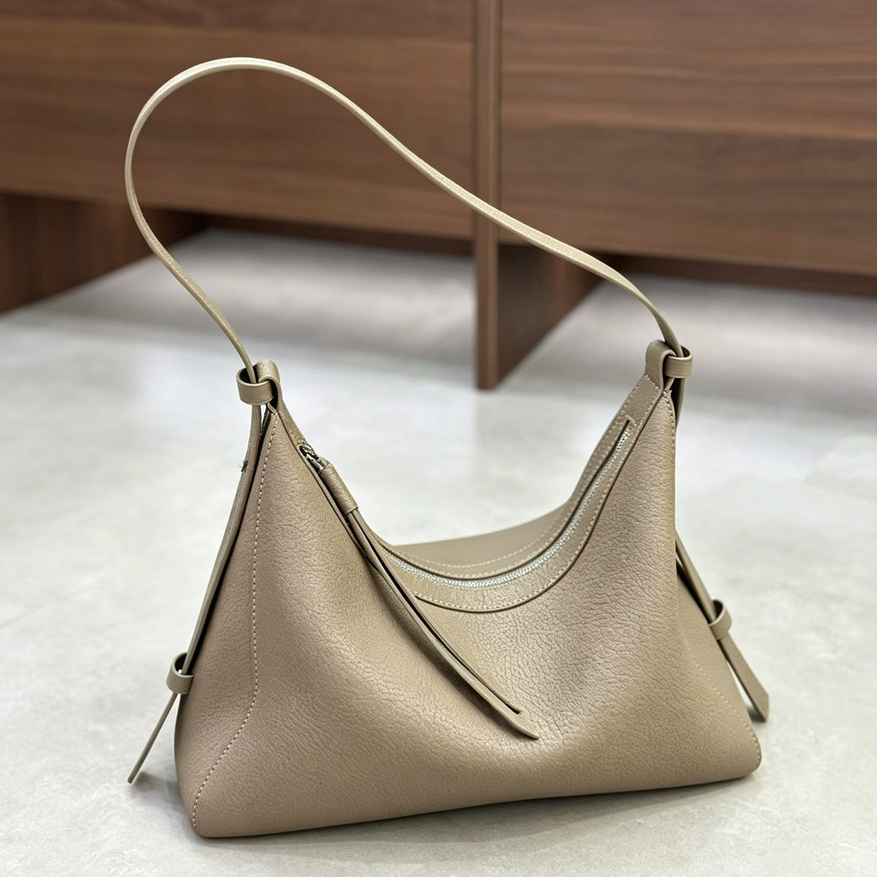 [PD1165] Top-Grain Cowhide Leather Hobo Bag, Large Capacity Genuine Leather Shoulder Bag PD1165